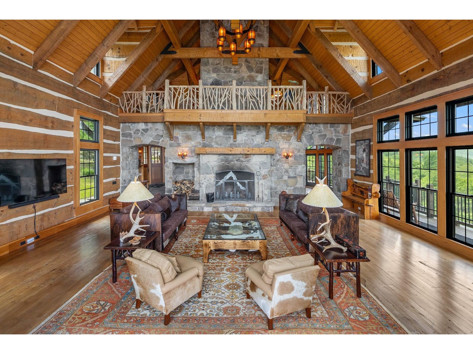Wood burning fireplace