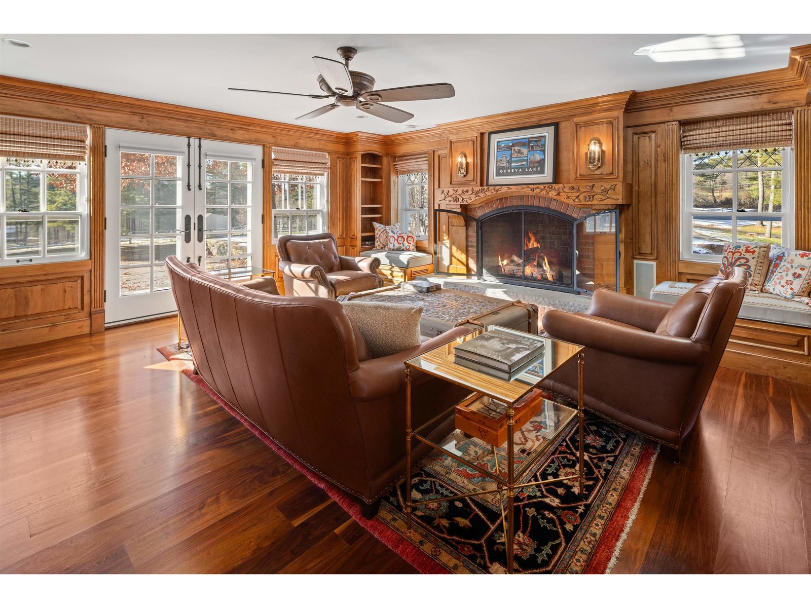 Library with Fireplace