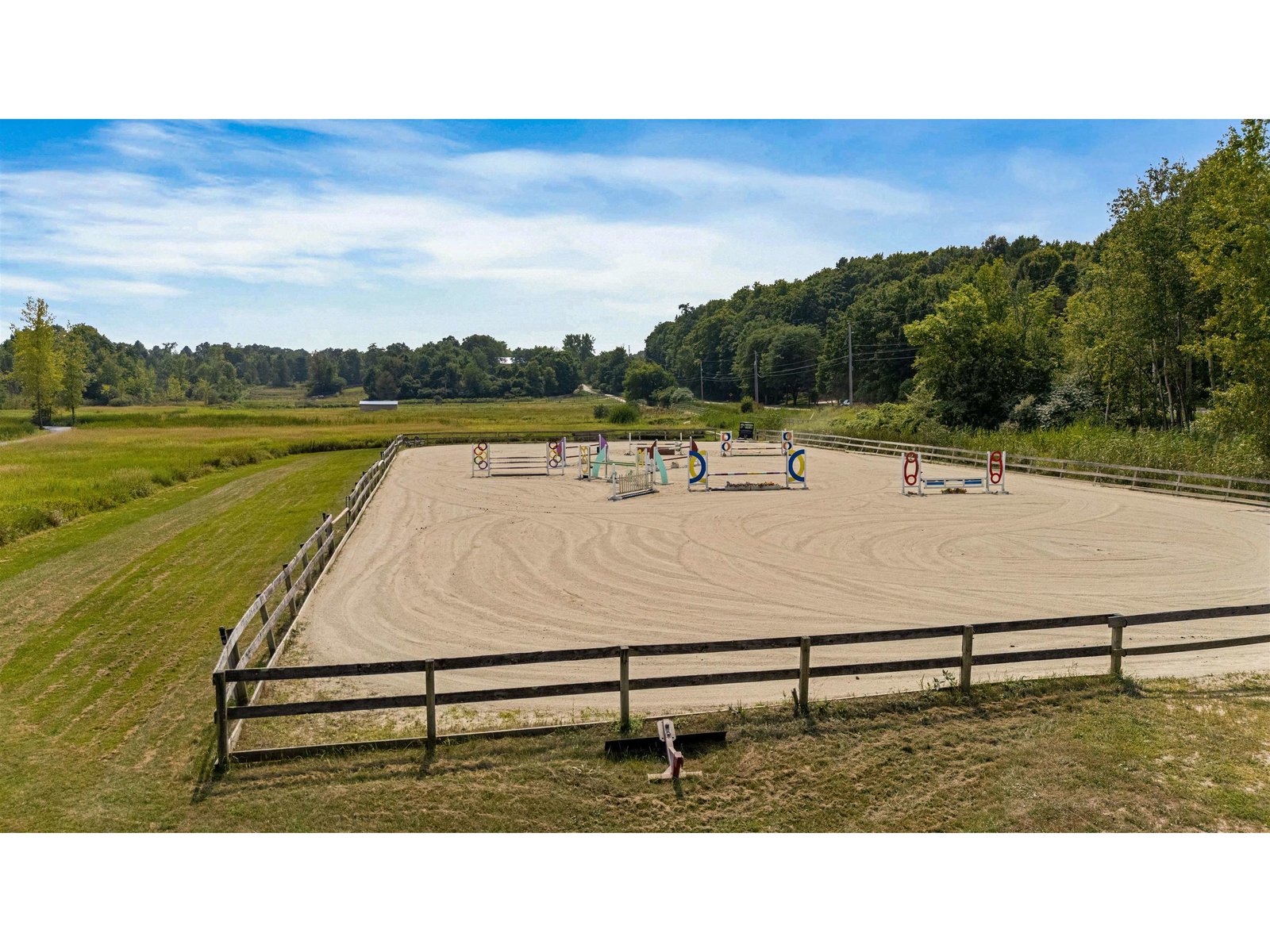 fully fenced outdoor arena