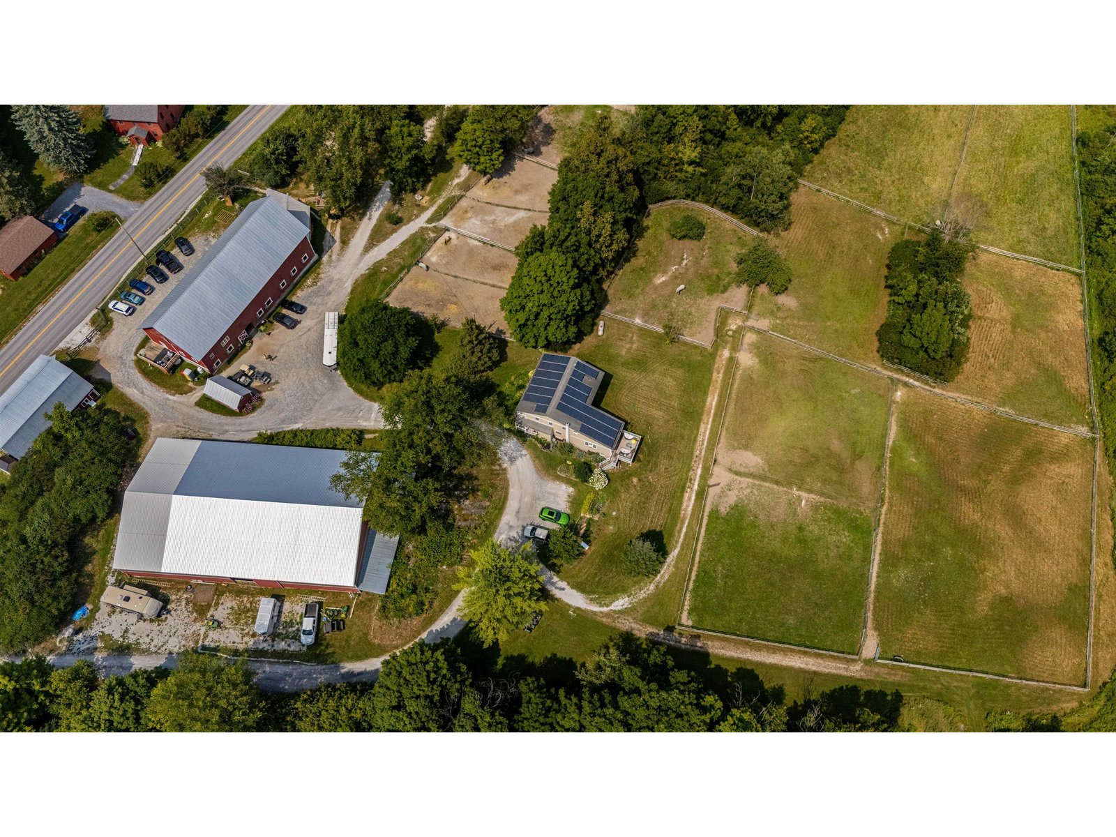 aerial shot to show relationship of buildings and paddocks