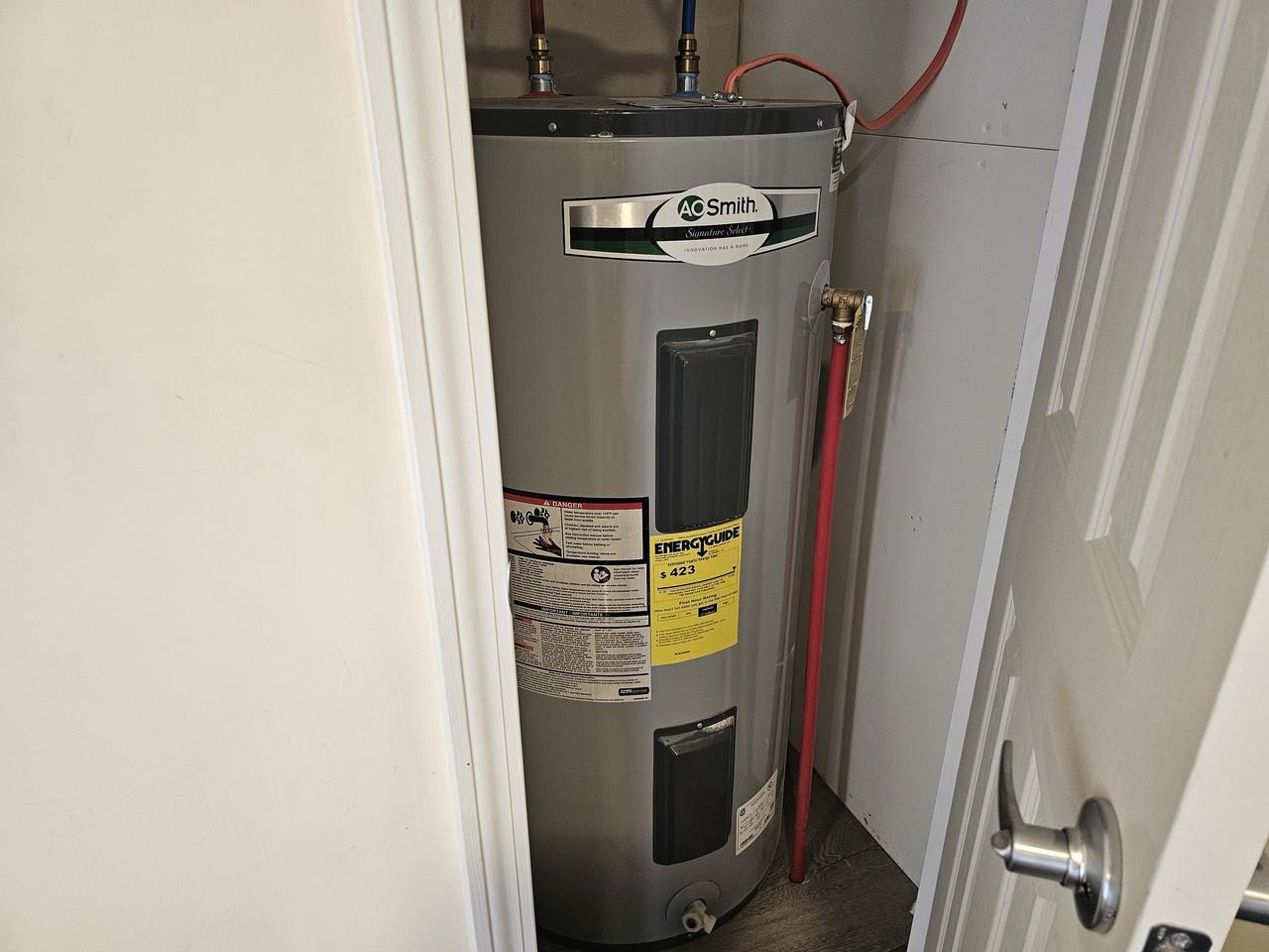 Hidden hot water tank
