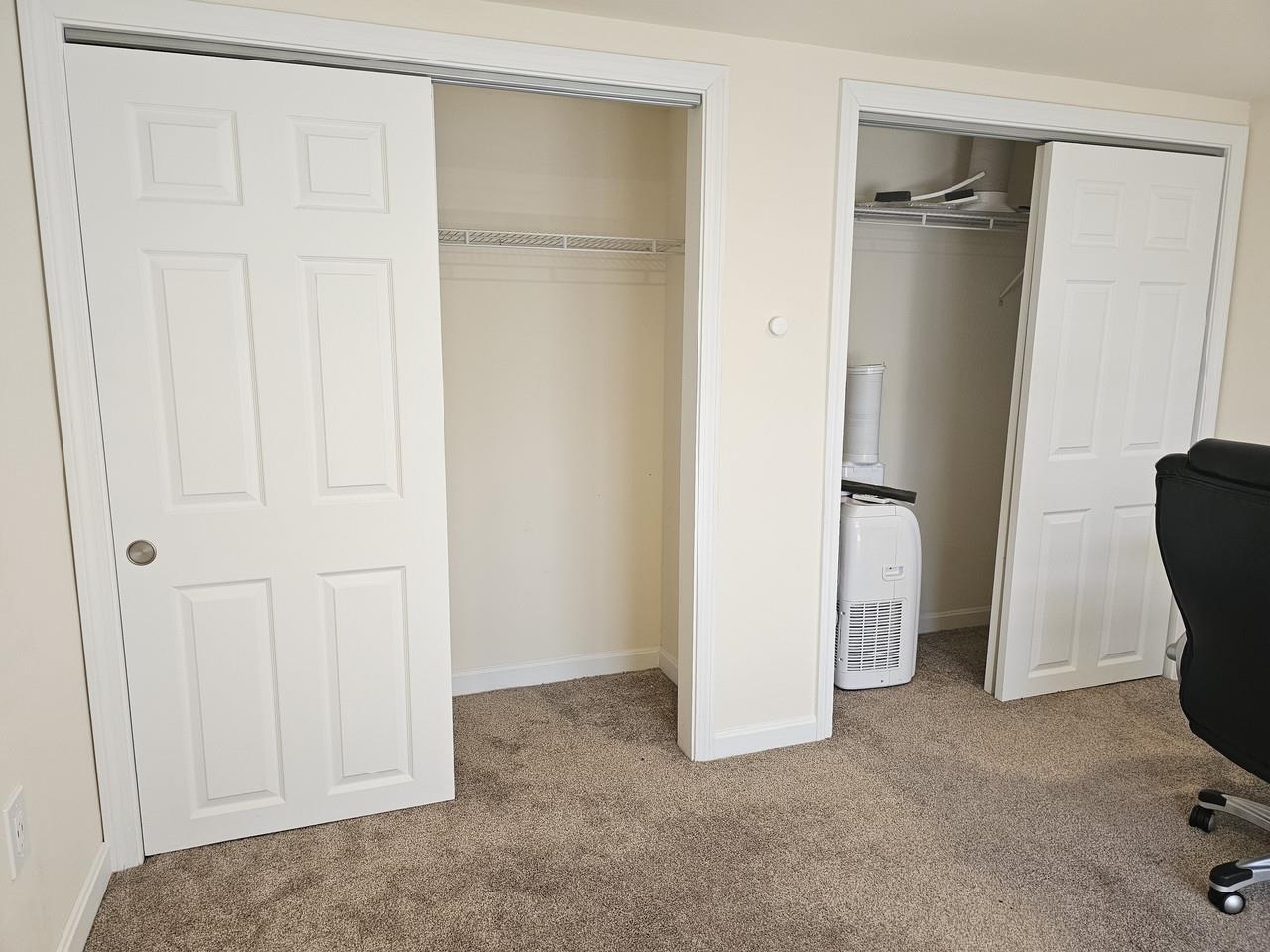 With full wall of closets