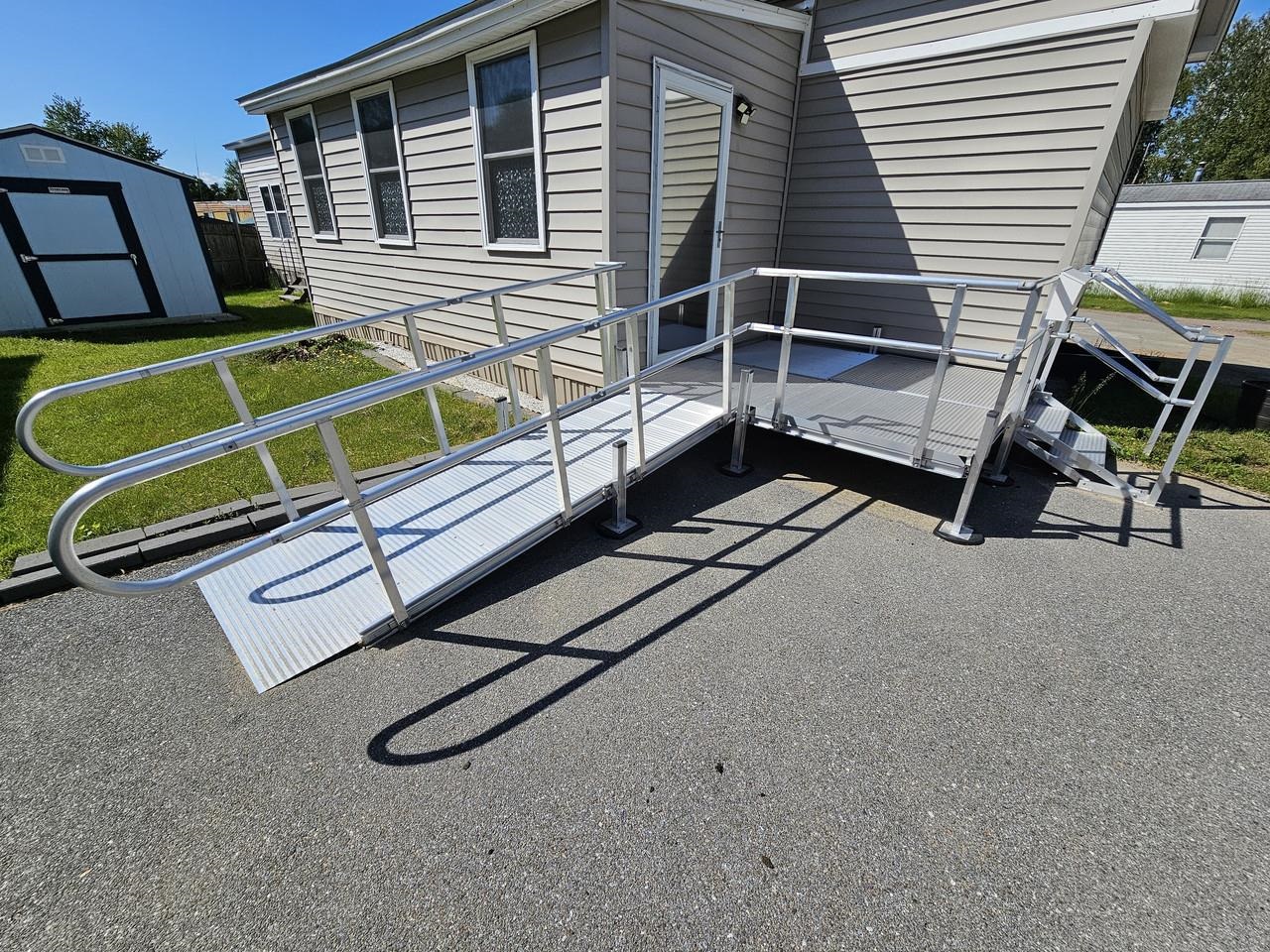 Newer metal deck with stairs