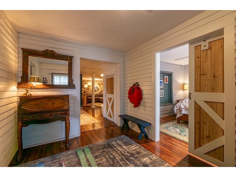 Den area with wood stove hookup