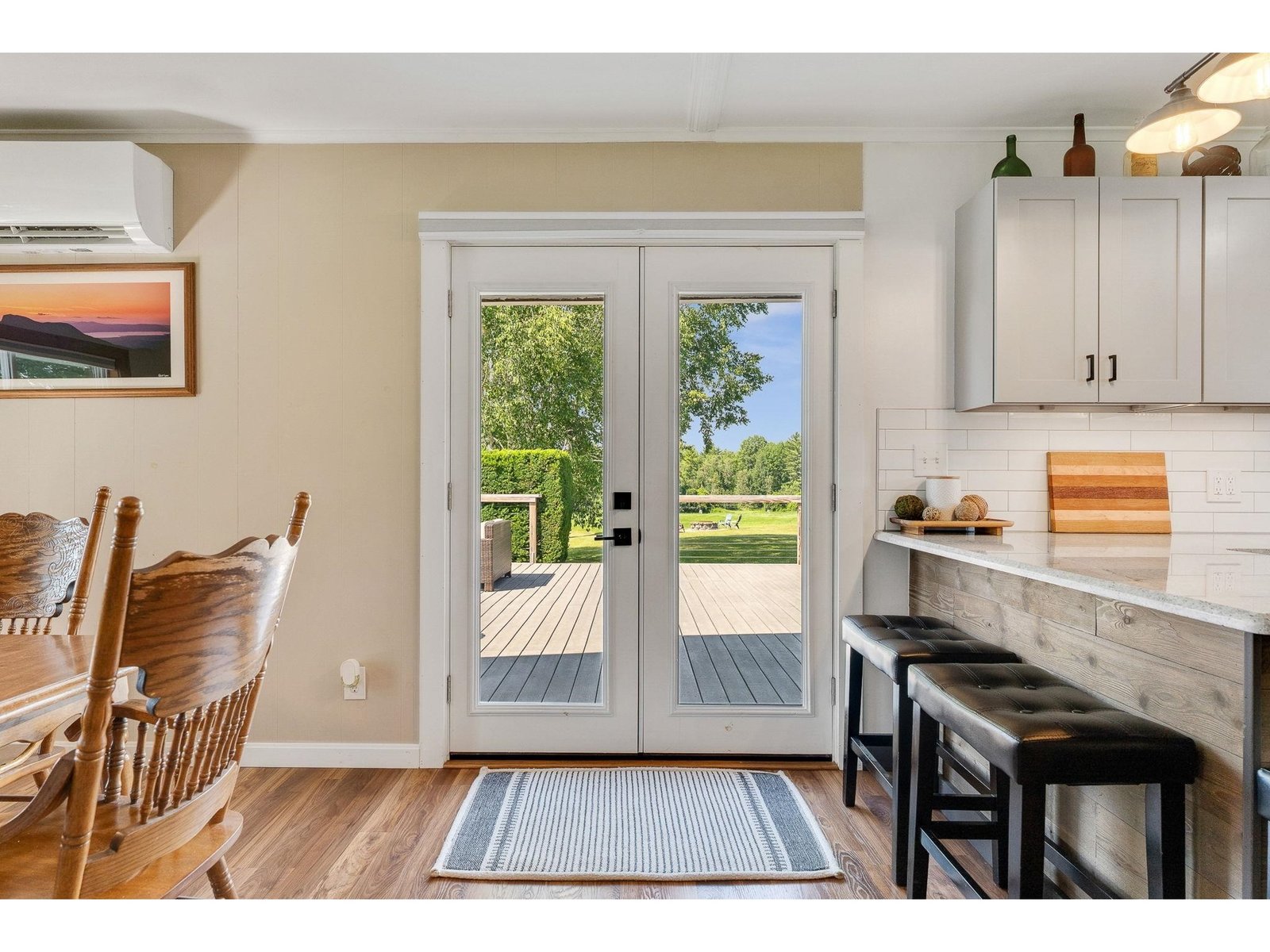 Entry from deck to kitchen/dining area