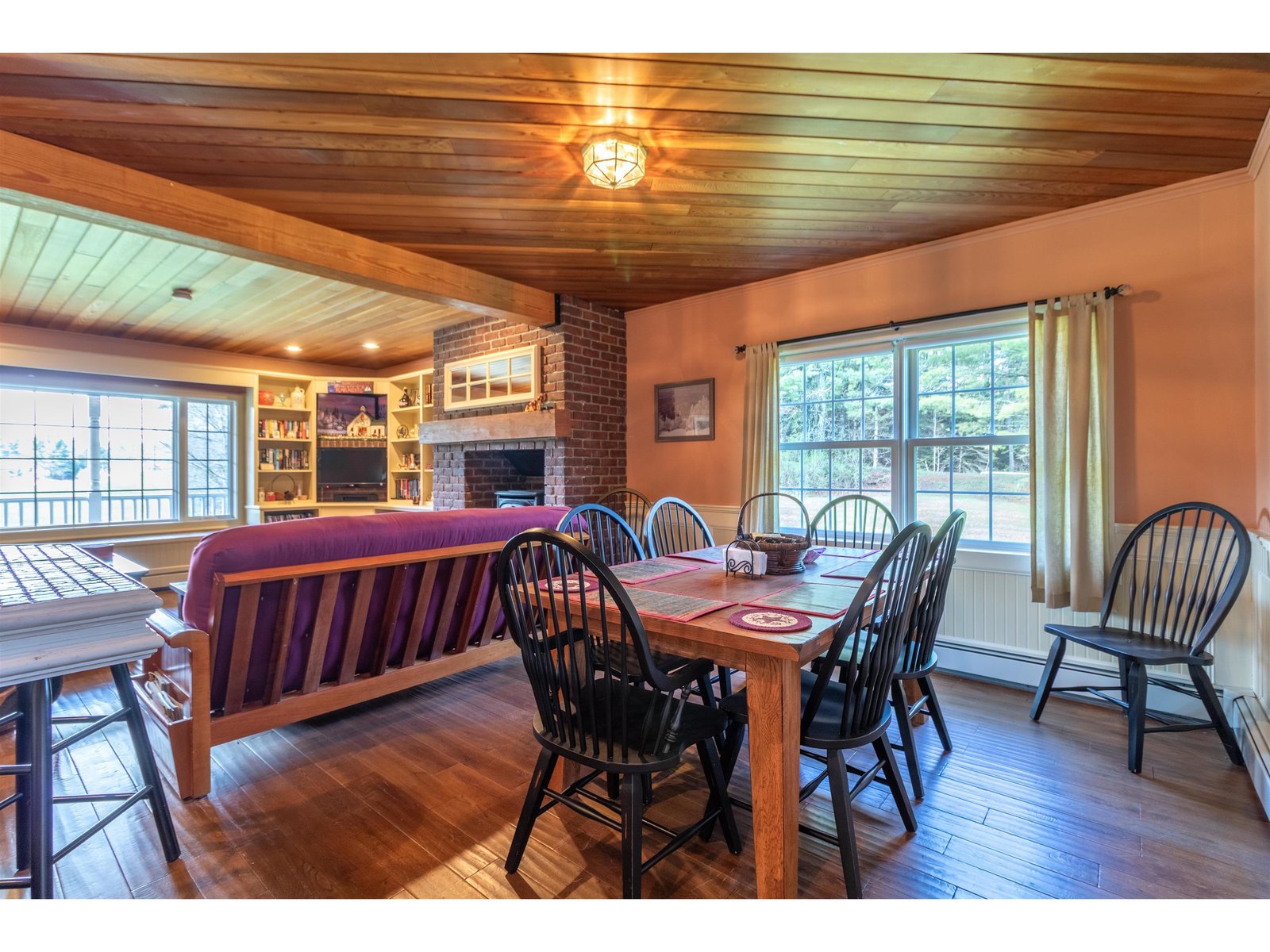 Dining area open to living room