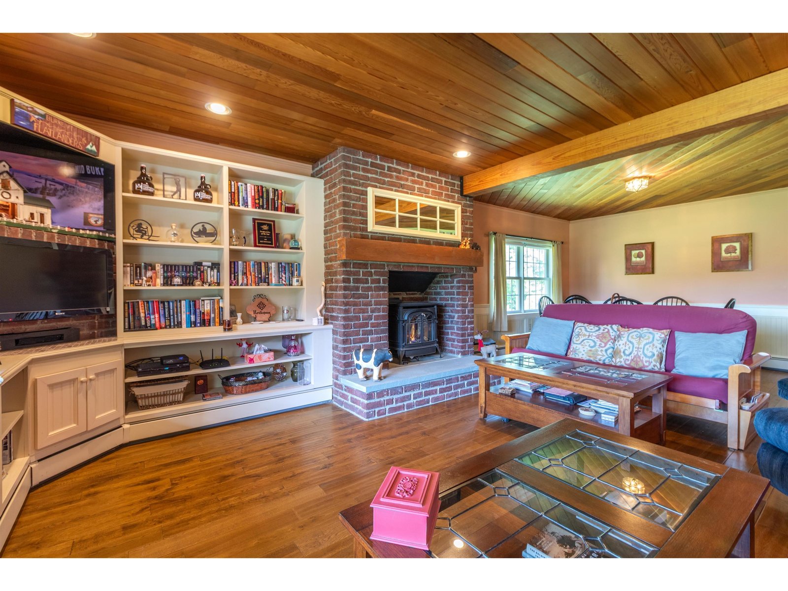 Living area with propane fireplace