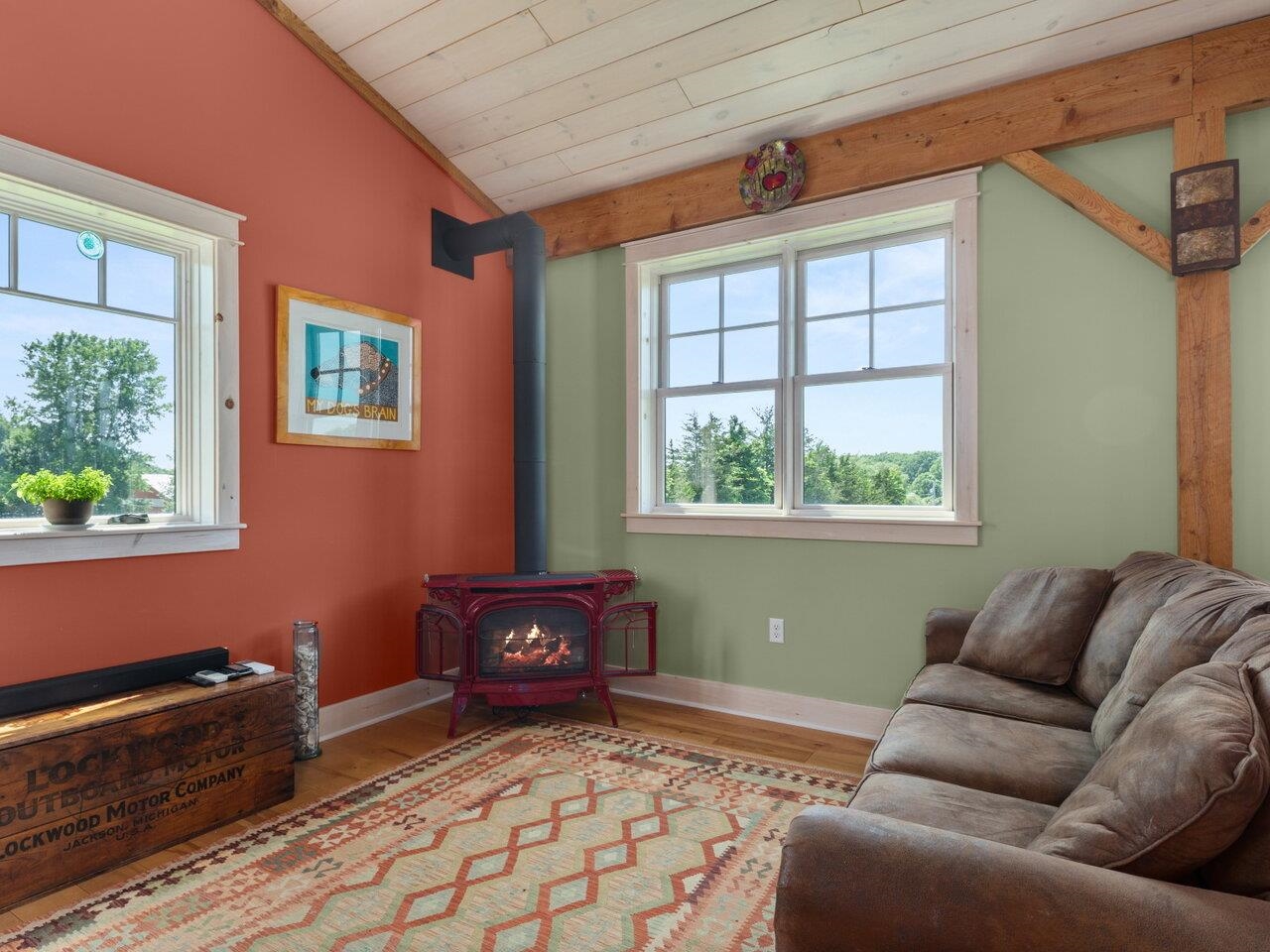 Living Room with Gas Stove