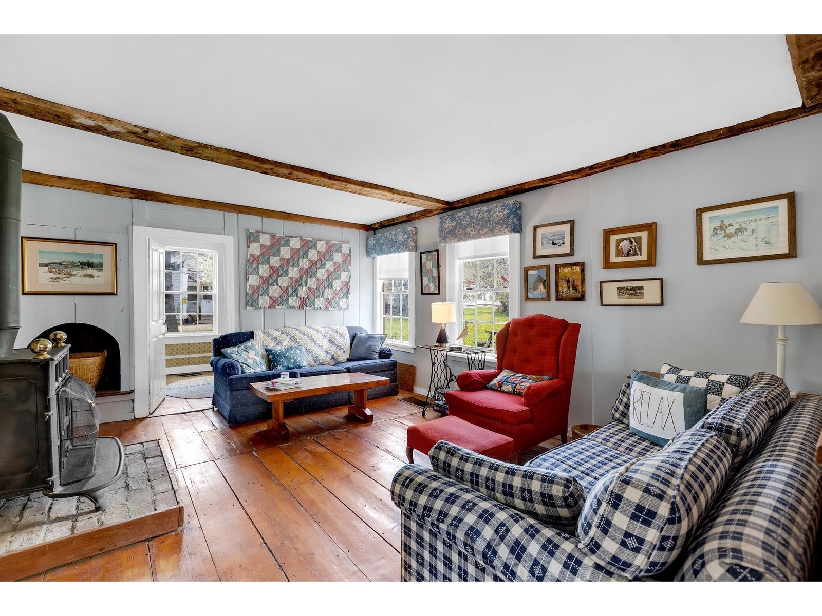 Woodstove And Brick Hearth
