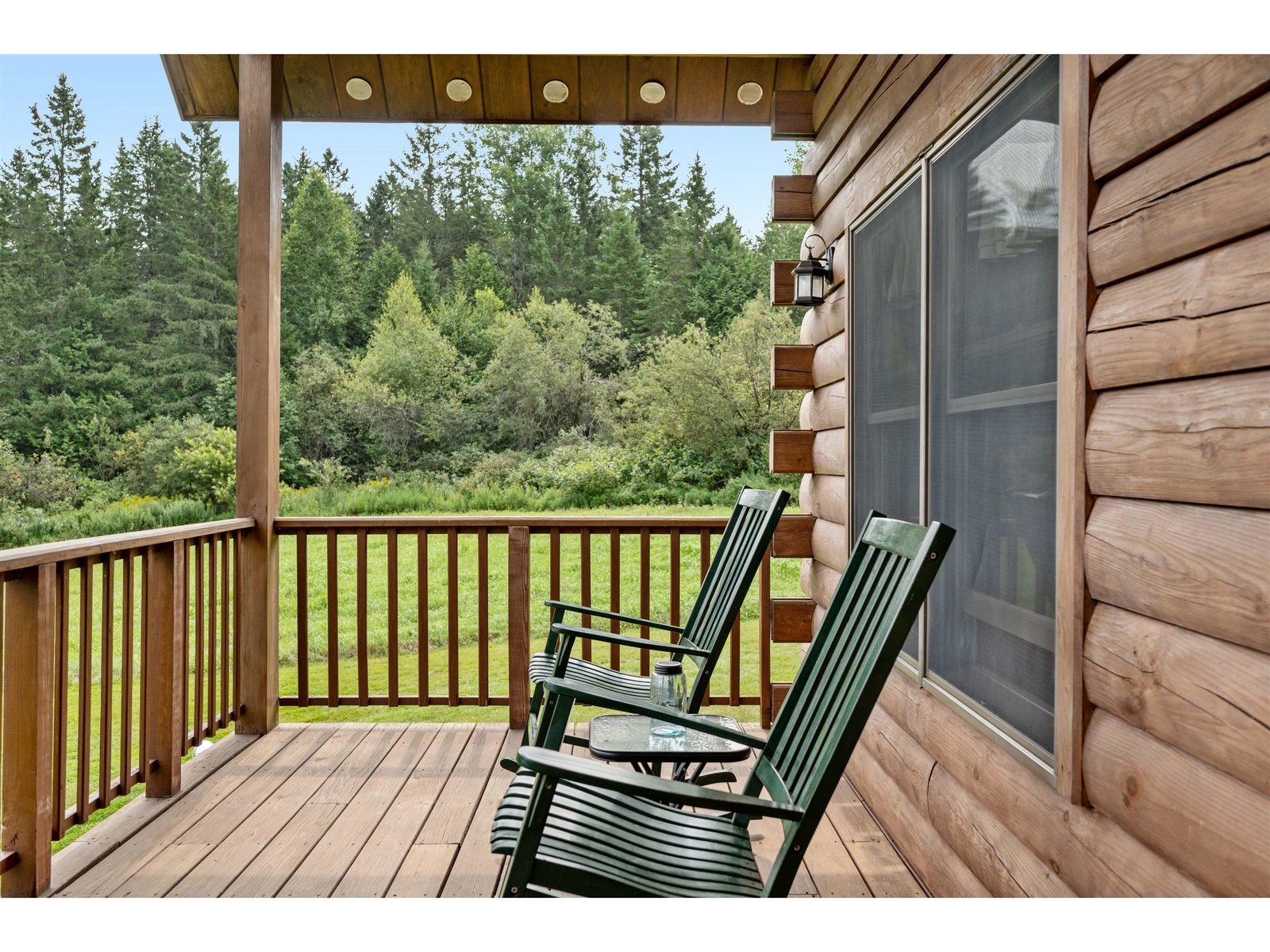 Porch overlooking pond and Wheelock Mt