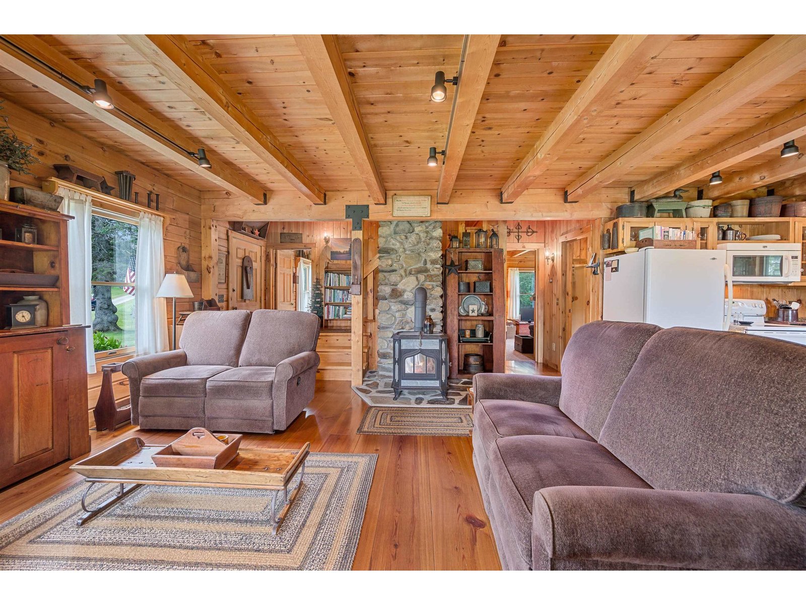 Living room wood stove main house