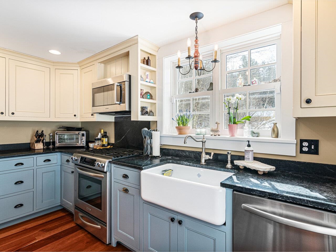 Black granite counters