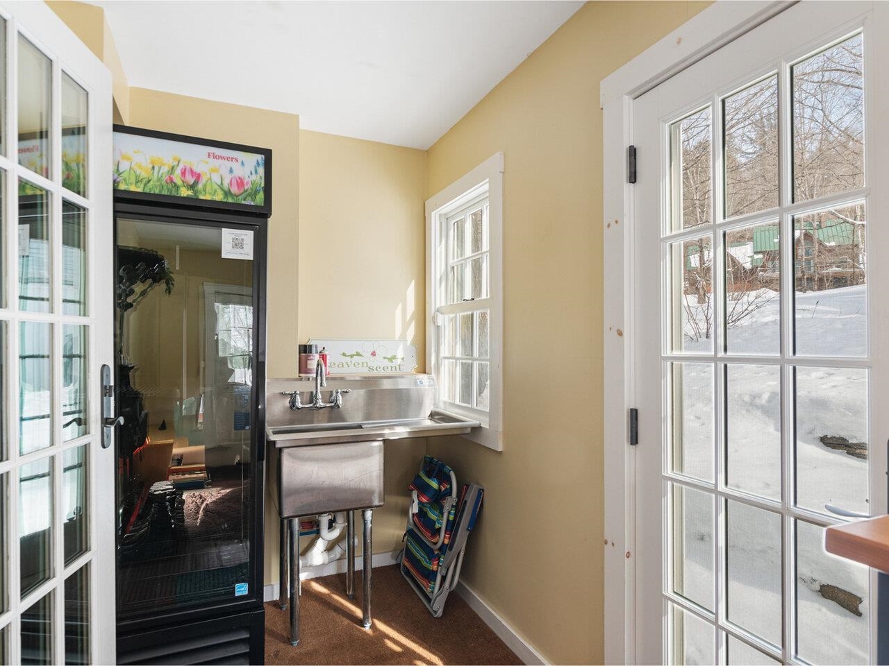 With sink & door to backyard