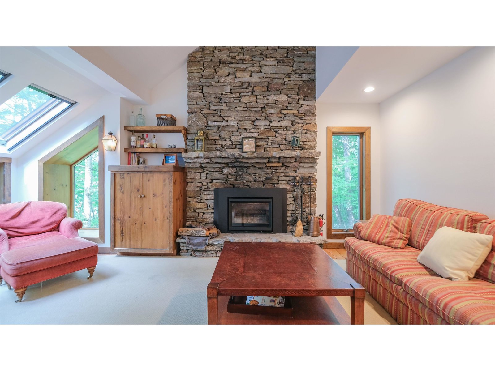 Wood burning fireplace