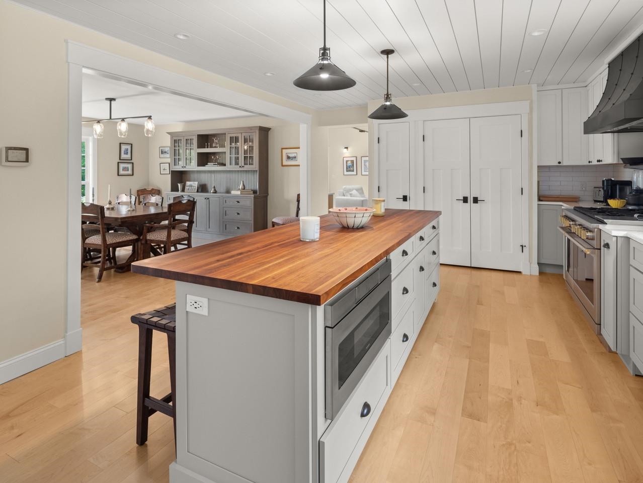 Large wood block island