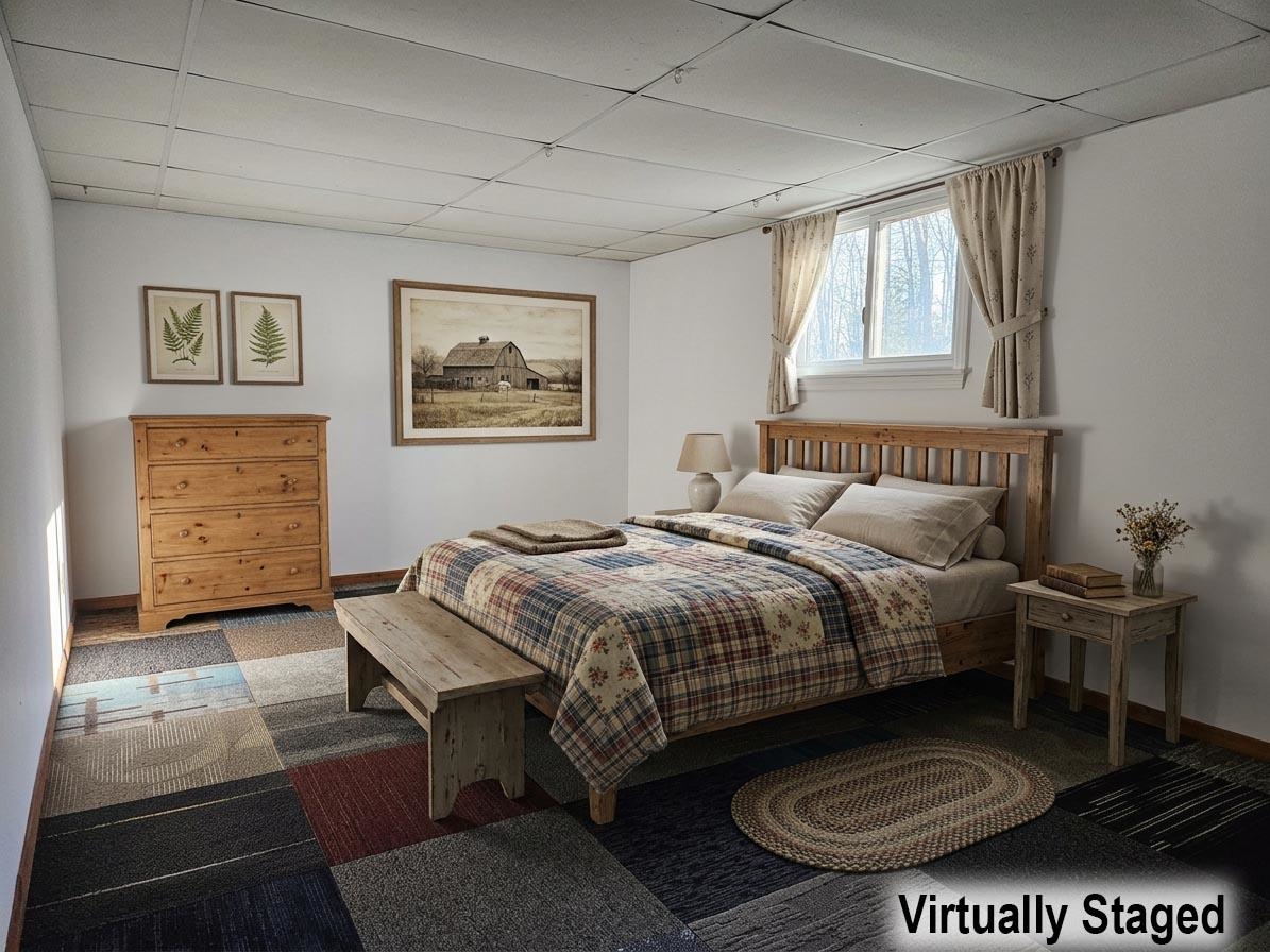 Basement Bedroom Virtually Staged