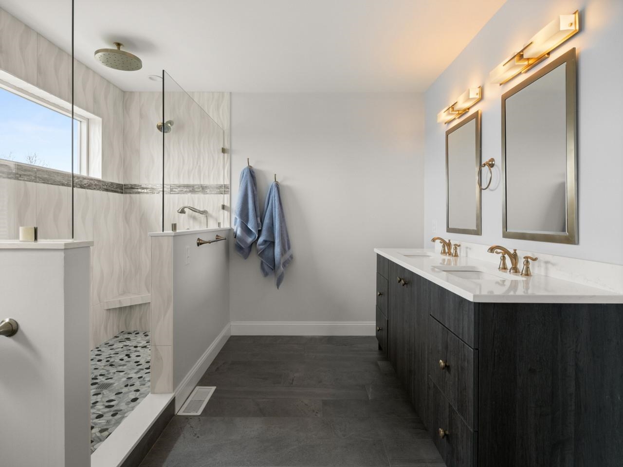 Oversized step-in shower