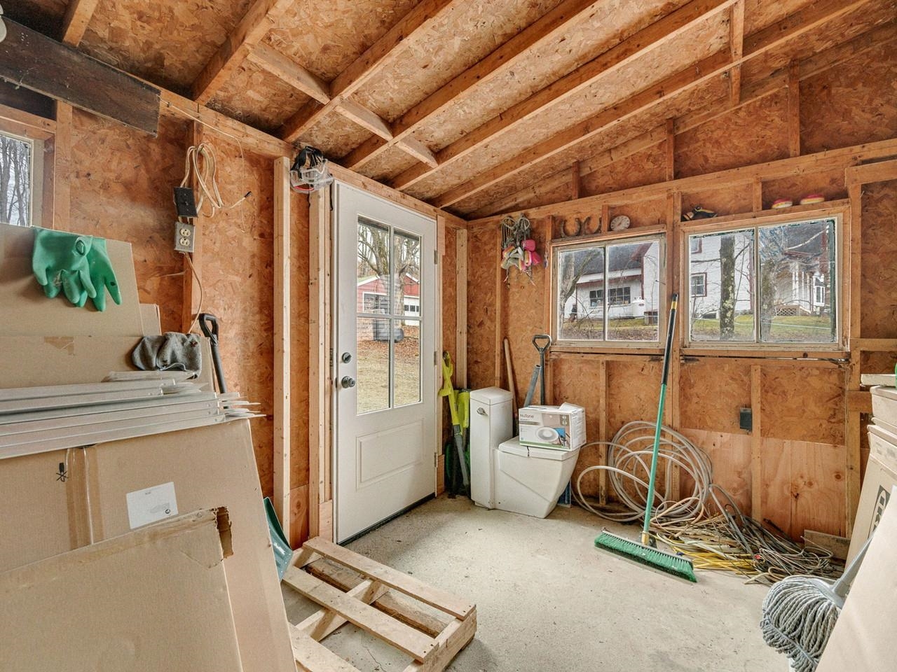 Mudroom with new door