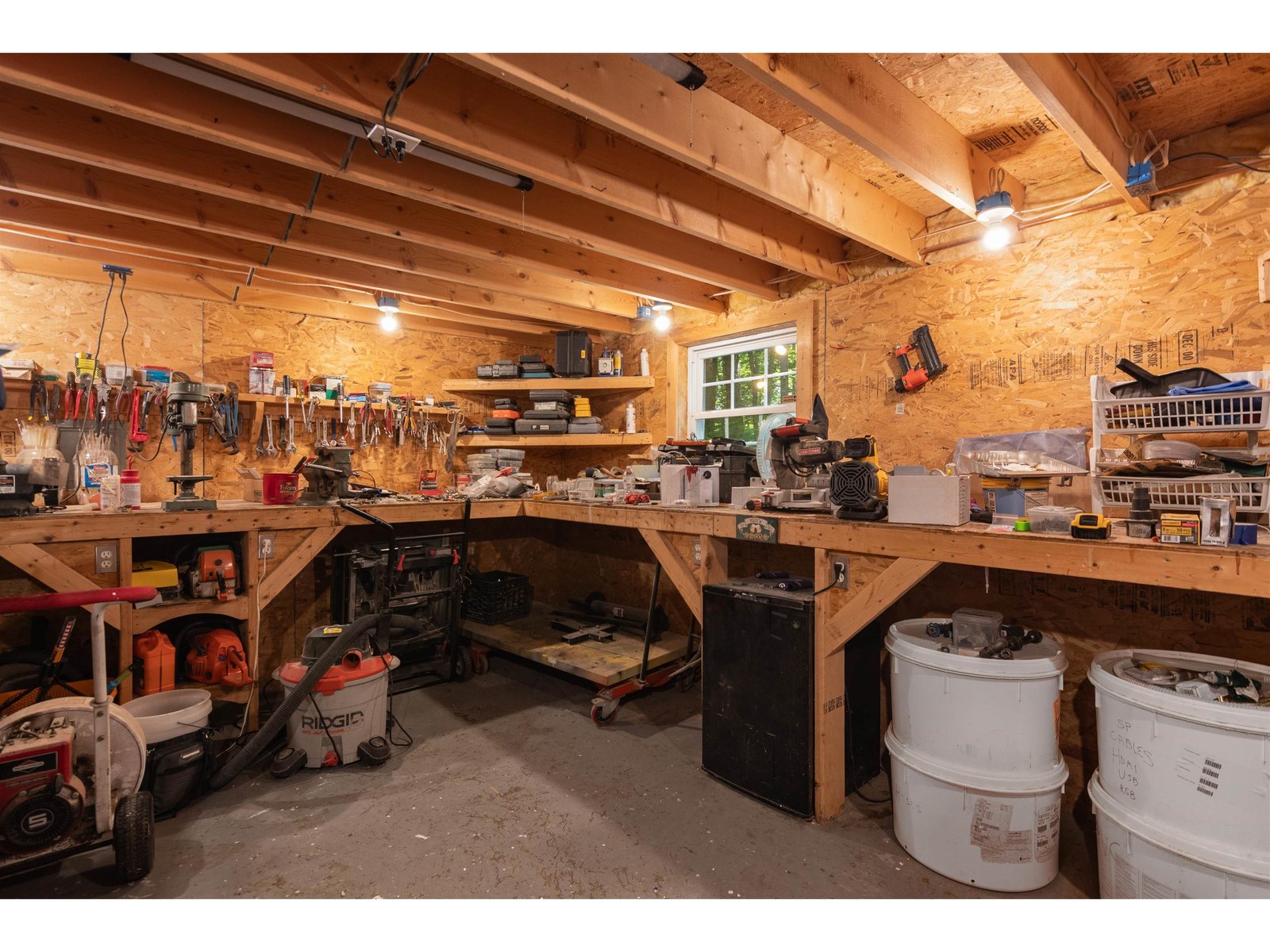 Workshop in basement