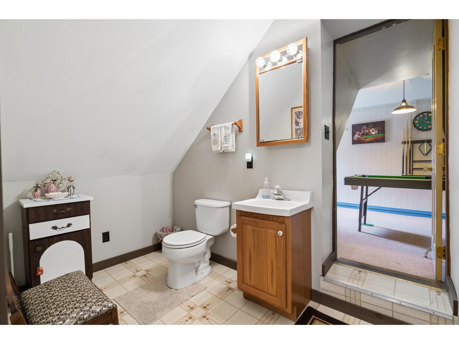 Second floor half bath off of bedroom three