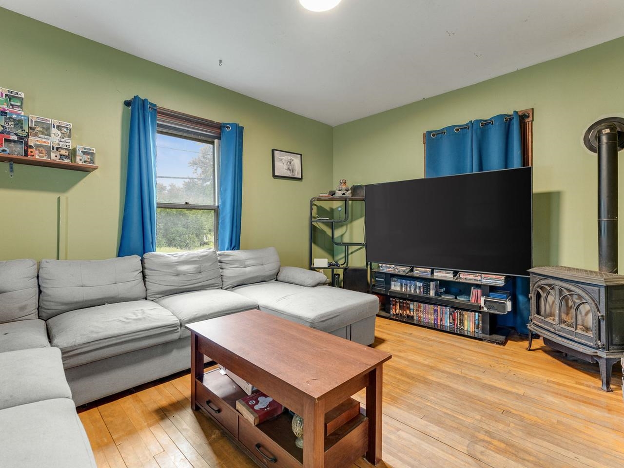 Cozy living room propane stove