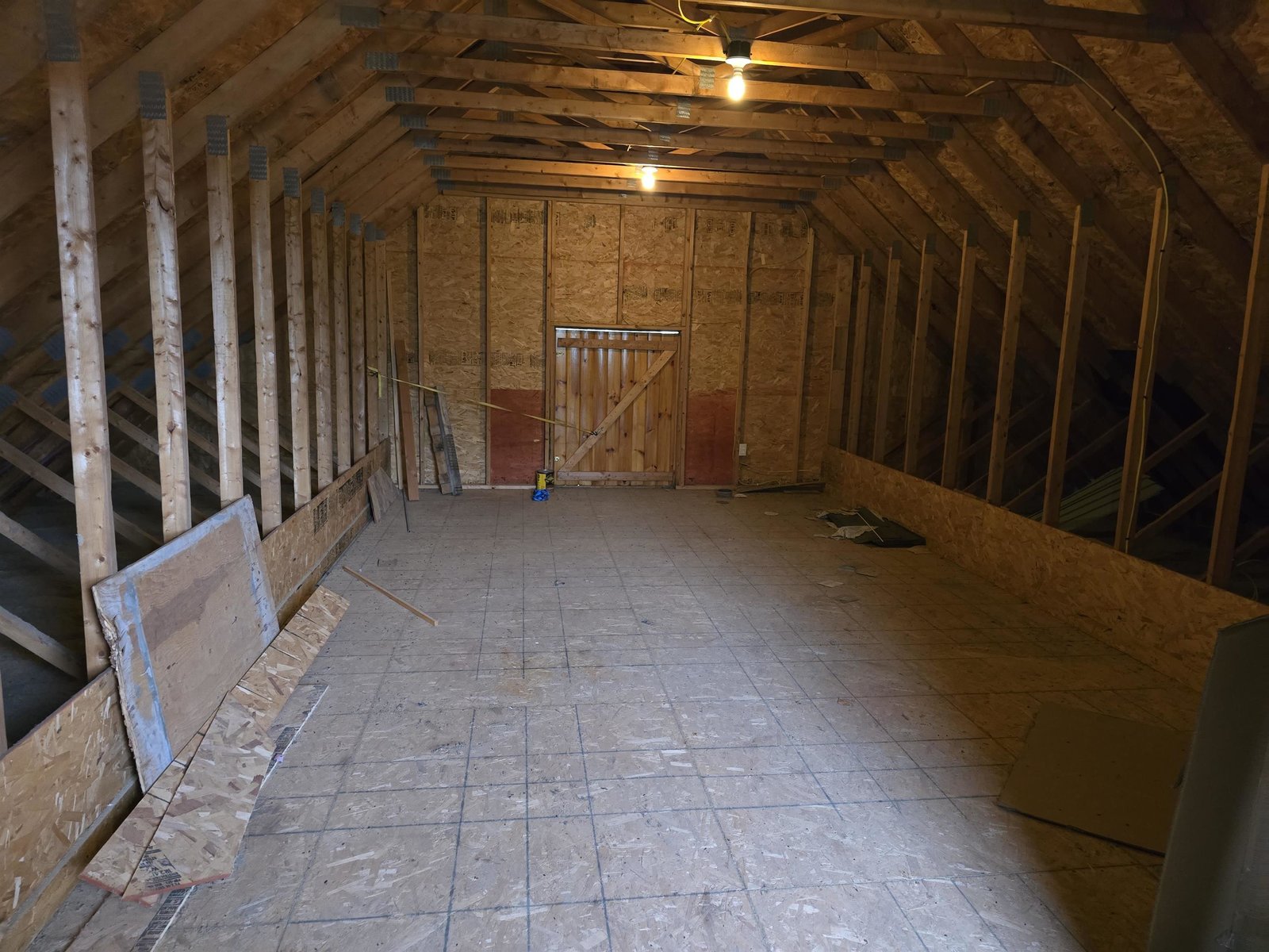Lots of storage above garage