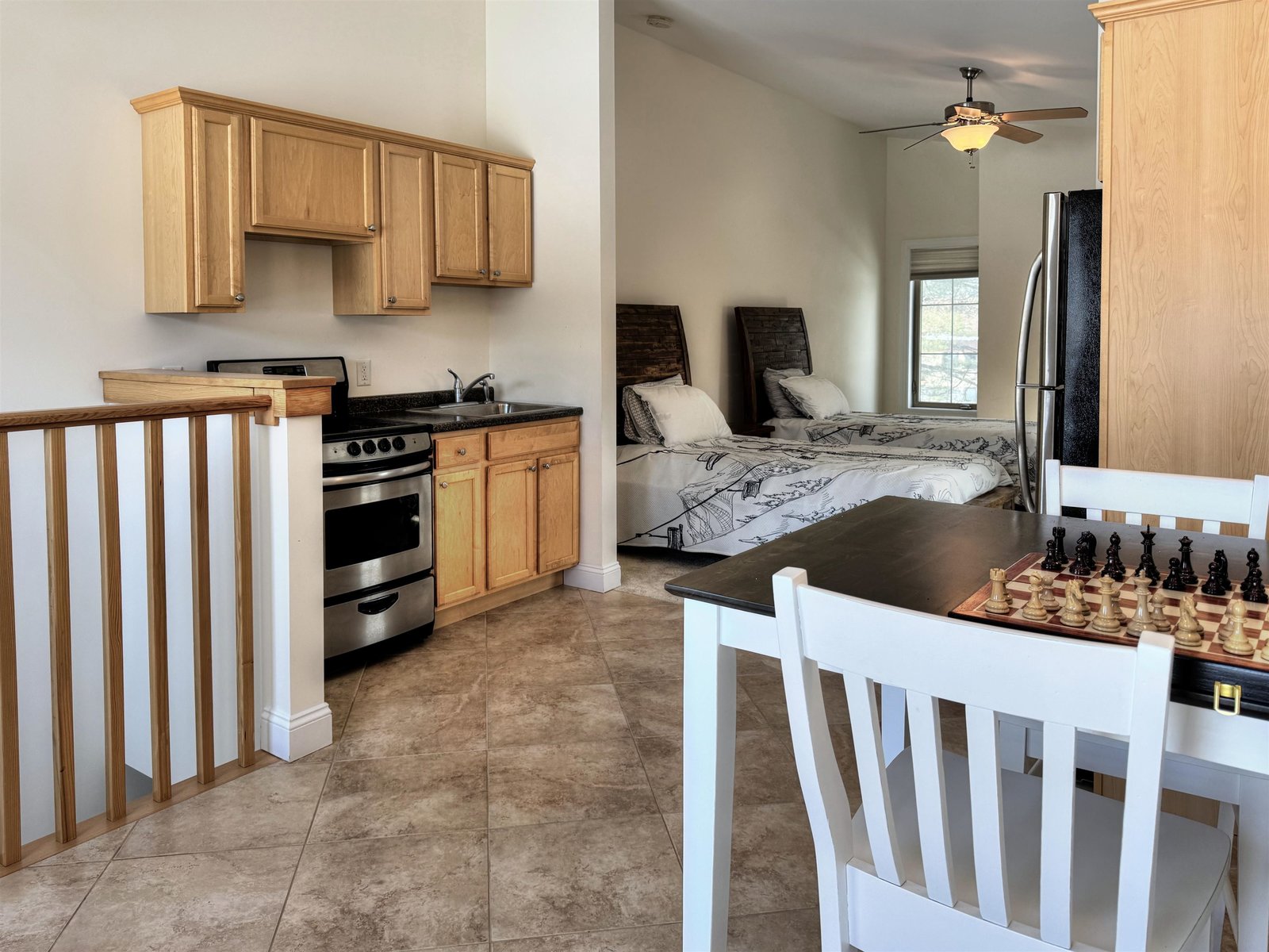 Studio Features Kitchen, Bedroom and Full Bath