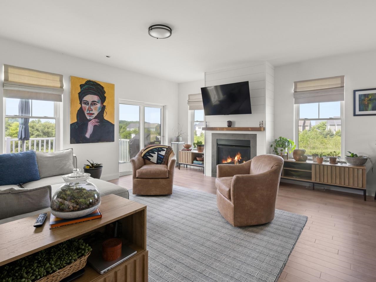 Fire-Lit Living Room