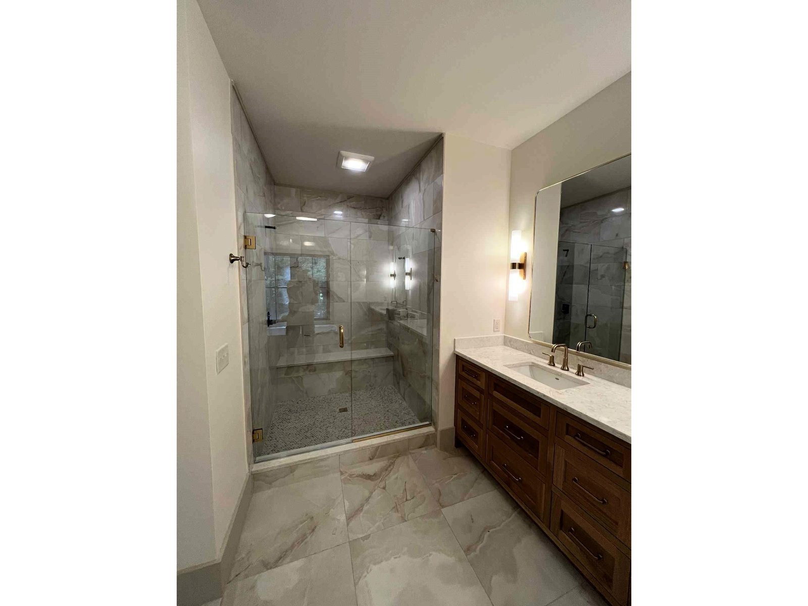 Master Bath updated with Glass Entry Door