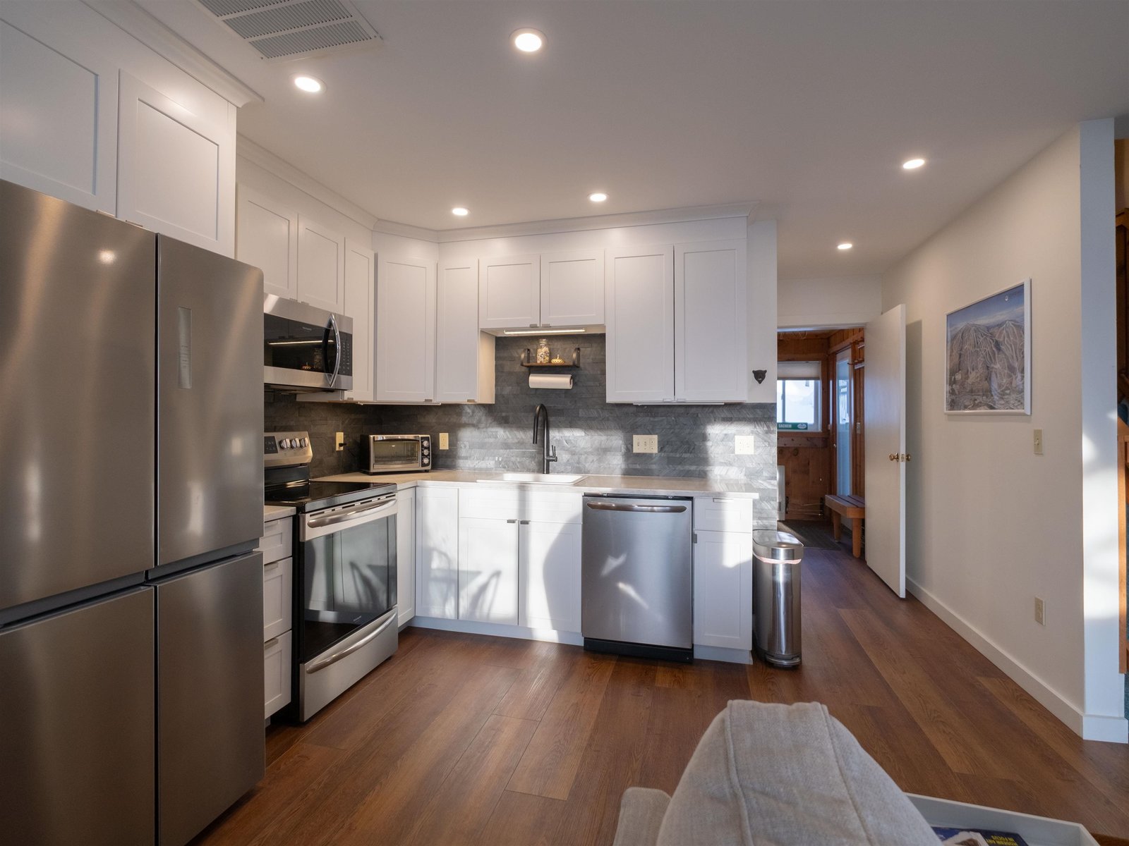 Open kitchen, living, & dining