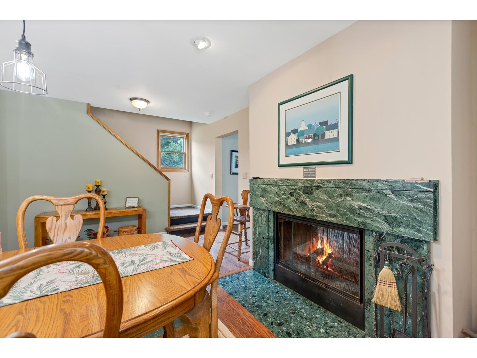 Vermont Green Granite Fireplace Dining