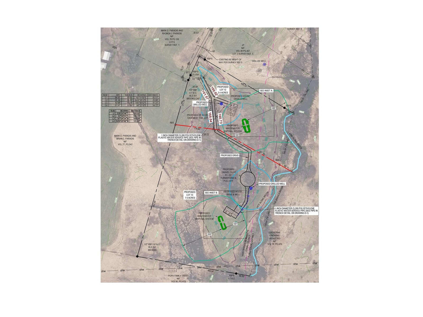 Site Plan Enlarged With Driveway Entry Measurements