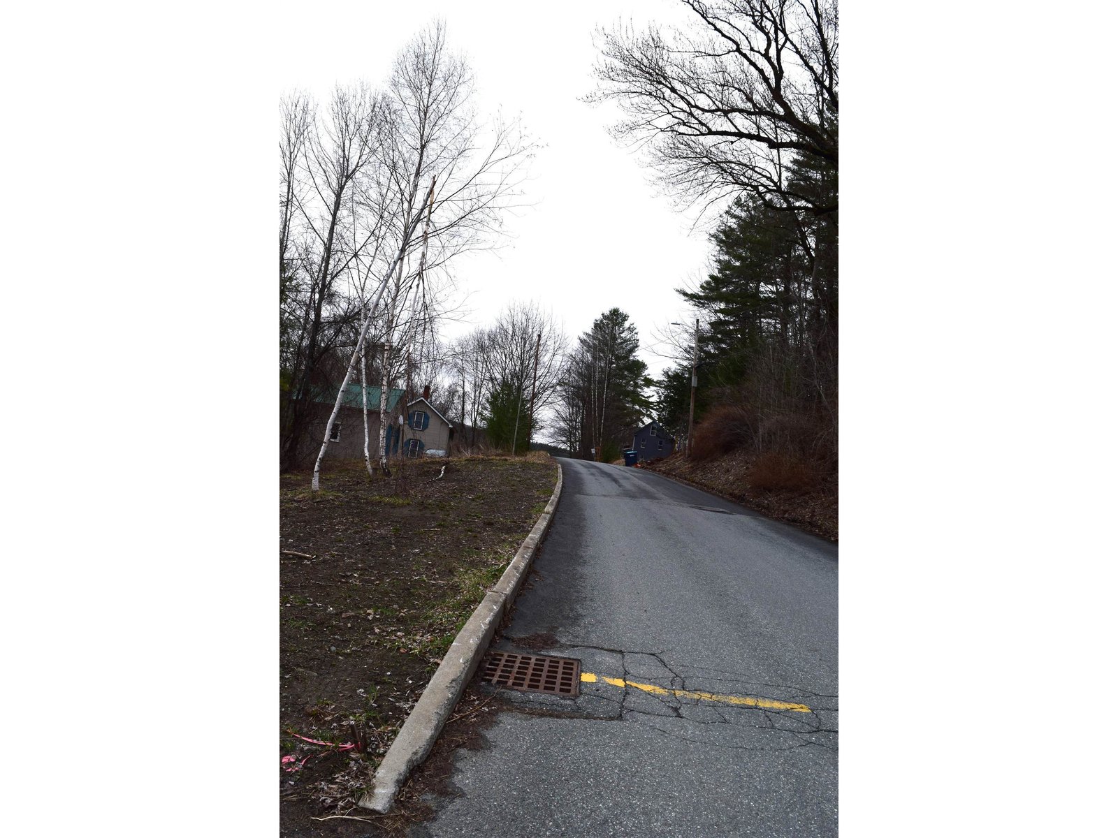 As seen on the left with curbing