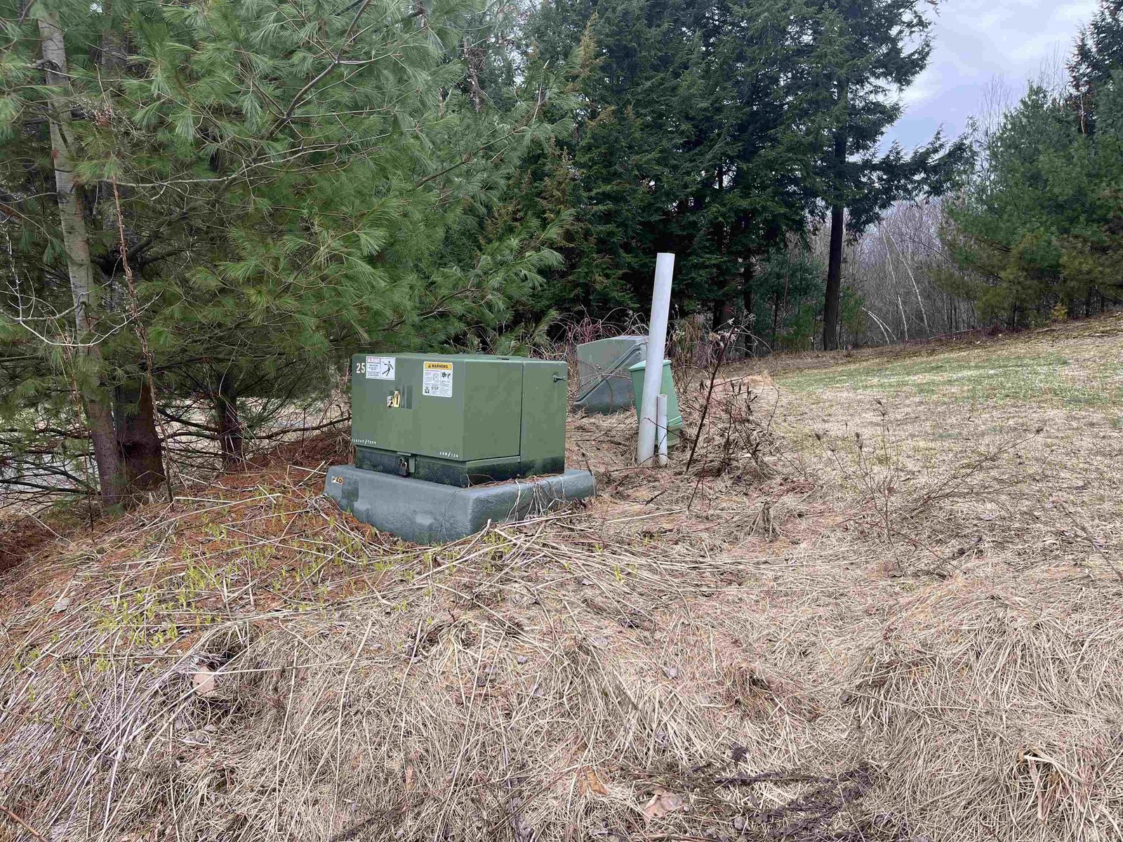 End of underground electrical on adjacent Lot 1