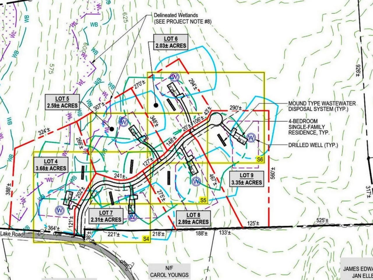 6-lot subdivision site plan