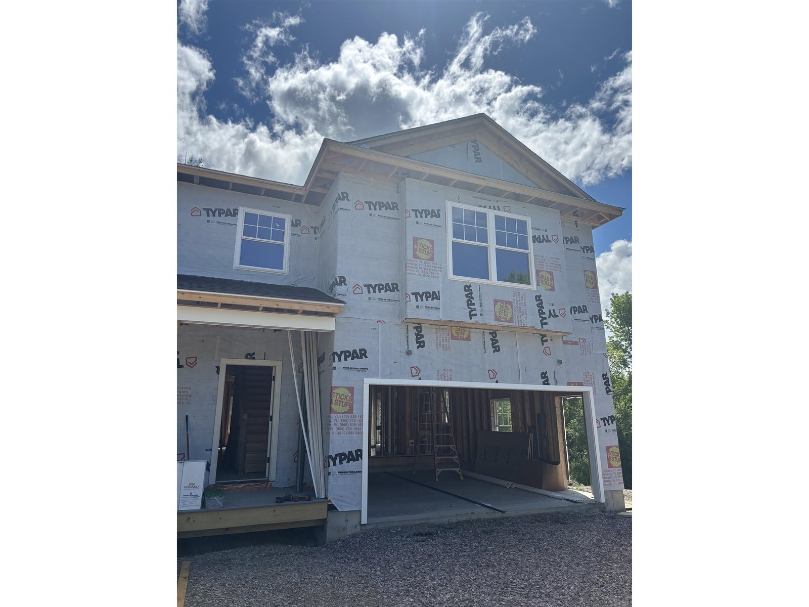 2 car garage and covered front porch