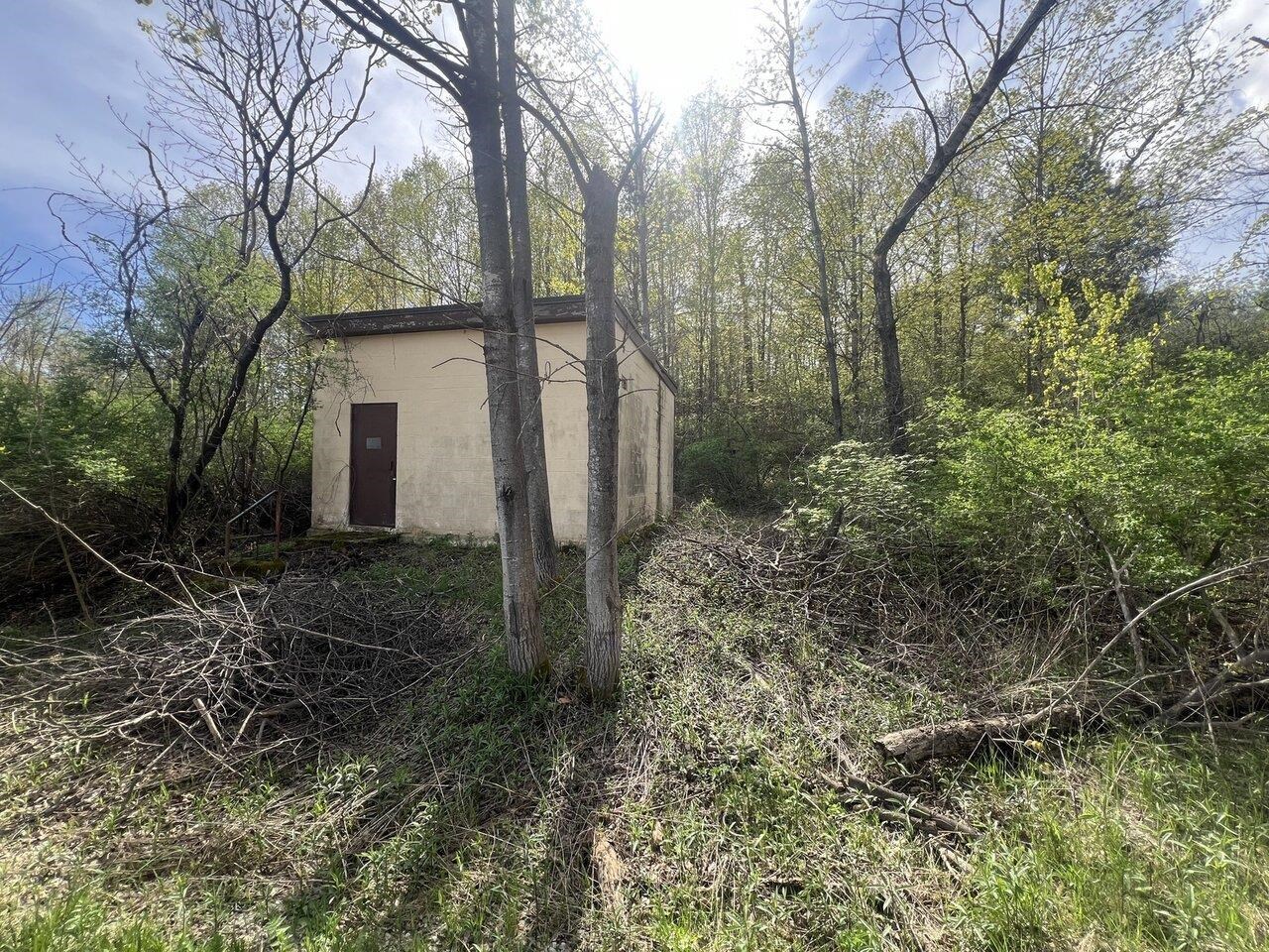 Cinder block building