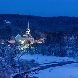 Stowe Village Winter Night
