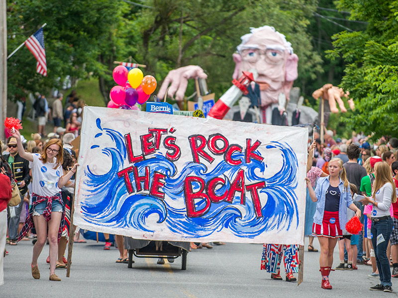A parade in Waitsfield Vermont