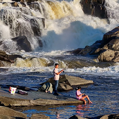 Fishing at Fairfax dam