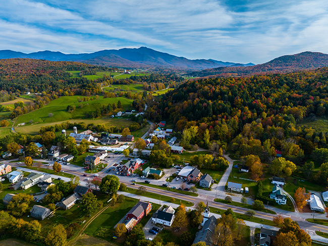 cambridge mount mansfield in background