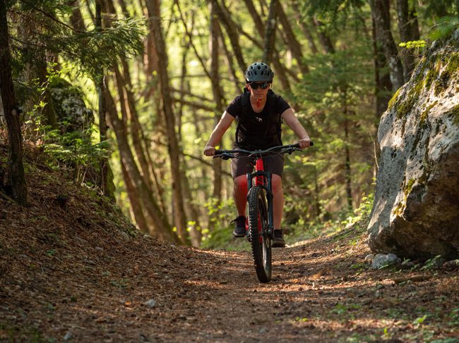 female cyclist on her mountain bike