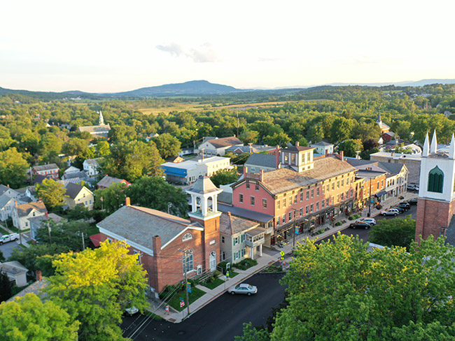 vergennes main street aerial